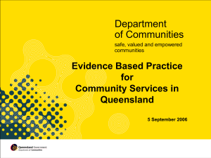 Department of Communities Evidence Based Practice for