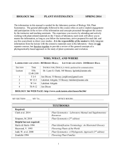 BIOLOGY 366  PLANT