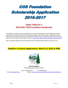 Apply Today for a 2016-2017 COS Foundation Scholarship