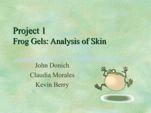 Project 1 Frog Gels: Analysis of Skin John Donich Claudia Morales