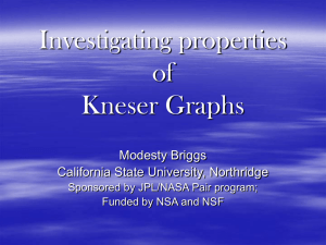 Investigating properties of Kneser Graphs Modesty Briggs