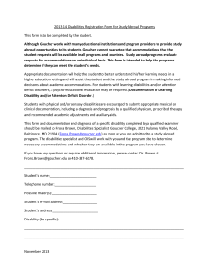 Disabilities Registration Form for Study Abroad Programs