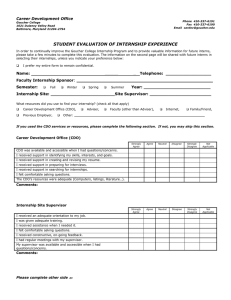 Student Evaluation of Internship Form