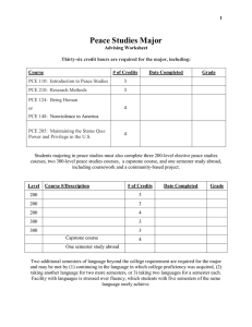 peace studies major advising worksheet