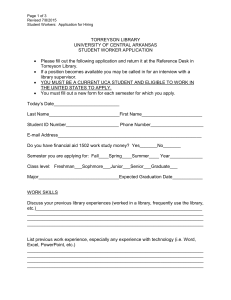 Student Worker Application in Word