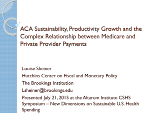 "ACA Sustainability, Productivity Growth and the Complex Relationship between Medicare and Private Provider Payments"