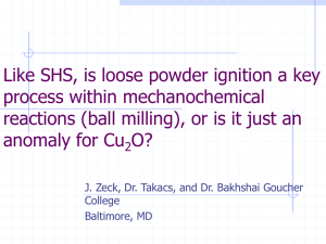 Like SHS, is loose powder ignition a key process within mechanochemical