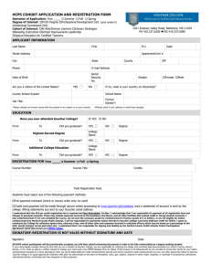 Harford Cohort Application and Registration Form