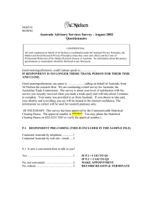 Austrade Advisory Services Survey - August 2002 Questionnaire  NG6514