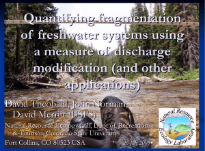 Quantifying fragmentation of  freshwater systems using a measure of  discharge