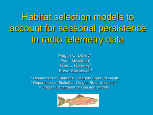 Habitat selection models to account for seasonal persistence in radio telemetry data