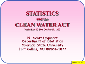 STATISTICS CLEAN WATER ACT and the N. Scott Urquhart