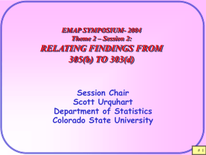 RELATING FINDINGS FROM 305(b) TO 303(d) Session Chair Scott Urquhart
