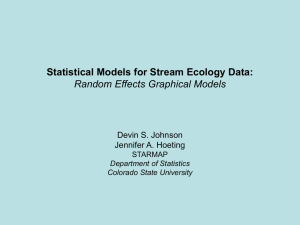 Statistical Models for Stream Ecology Data: Random Effects Graphical Models