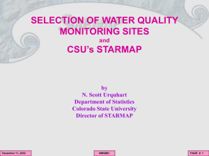 SELECTION OF WATER QUALITY MONITORING SITES CSU’s STARMAP and
