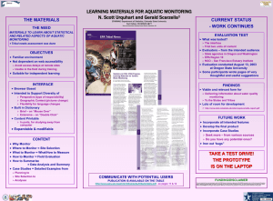 LEARNING MATERIALS FOR AQUATIC MONITORING N. Scott Urquhart and Gerald Scarzella