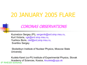 CORONAS observations of Oct-Nov, 2003 Jan. 20, 2005 flares
