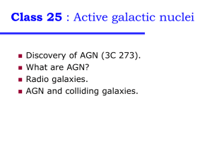 Class 25 Discovery of AGN (3C 273). What are AGN? Radio galaxies.