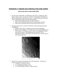 Homework 1: Impacts and cratering in the solar system