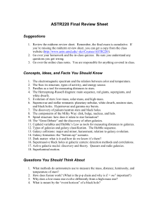 ASTR220 Final Review Sheet Suggestions