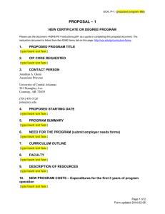 P-1: Program Proposal