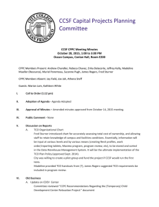 CCSF Capital Projects Planning Committee CCSF CPPC Meeting Minutes