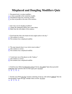 Misplaced and Dangling Modifiers Quiz.doc