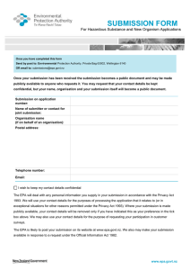 SUBMISSION FORM  For Hazardous Substance and New Organism Applications