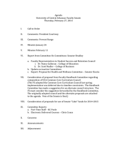 Agenda University of Central Arkansas Faculty Senate Thursday, February 27, 2014
