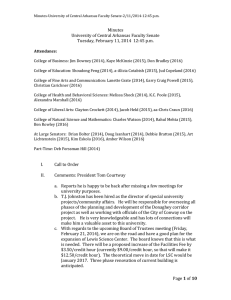 Revised 02-11-2014 Faculty Senate Meeting Minutes