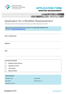Application for a modified reassessment