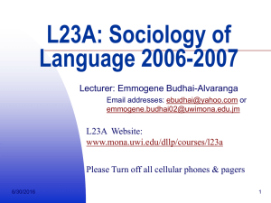Lecture 3 - Language Variation