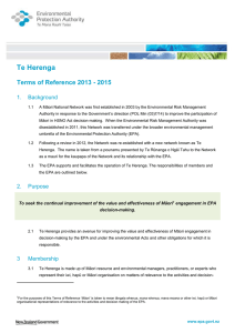 Te Herenga Terms of Reference 2013-15 (Word, 1 mb)