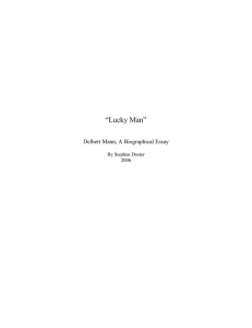 Lucky Man - Delbert Mann Essay