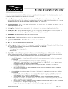 Position Description Checklist