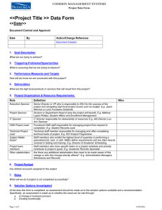 CMS Project Data Form Template