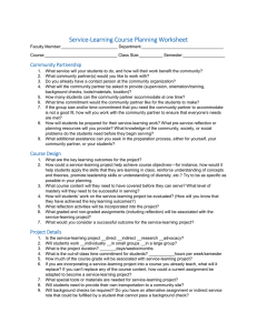 Service-Learning Course Planning Worksheet