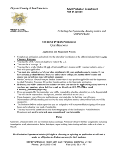 Qualifications  City and County of San Francisco Adult Probation Department