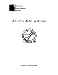 Client Service Charter - Questionnaire  Approval Number 00529-01-