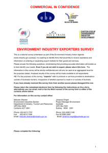 COMMERCIAL IN CONFIDENCE ENVIRONMENT INDUSTRY EXPORTERS SURVEY