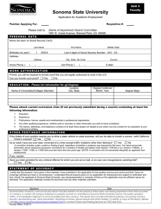 Application for Academic Employment