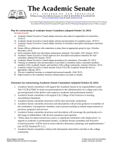 Academic Senate Committee Plans Outcomes