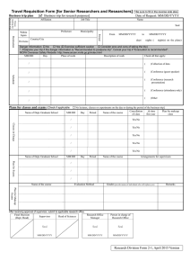 Travel Requisition Form (for Senior Researchers and Researchers)