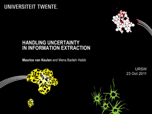 HANDLING UNCERTAINTY IN INFORMATION EXTRACTION Maurice van Keulen URSW