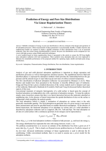 Prediction of Energy and Pore Size Distributions Via Linear Regularization Theory