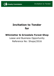 Invitation to Tender Whinlatter Grizedale