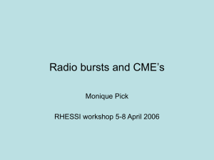Radio bursts and CME’s Monique Pick RHESSI workshop 5-8 April 2006