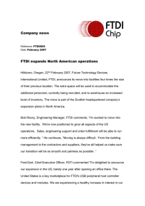 FTDI expands North American operations (Ref: FTD0005)