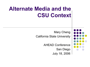 Alternate Media in the CSU Context (PPT)