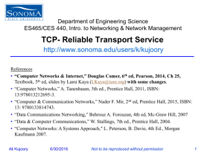 Ch25 TCP: Reliable Transport Service